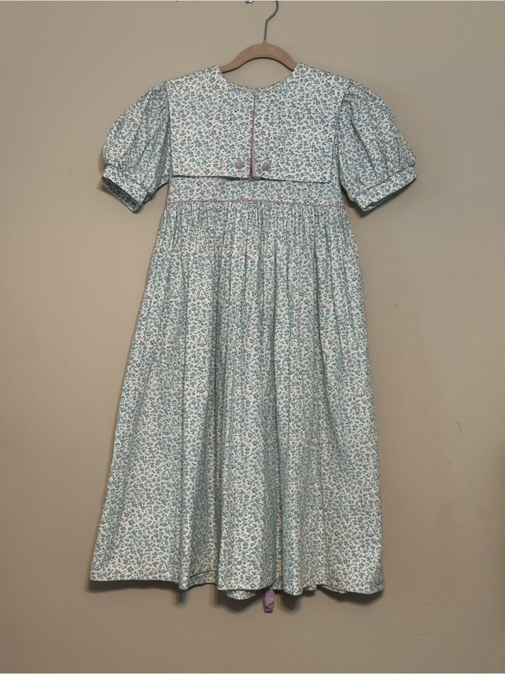 VTG Lydia's Girls Light Blue Floral Dress Sz 9-10